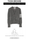 Men's Diagonal Mohair Tweed Cardigan Grey - THOM BROWNE - BALAAN 3