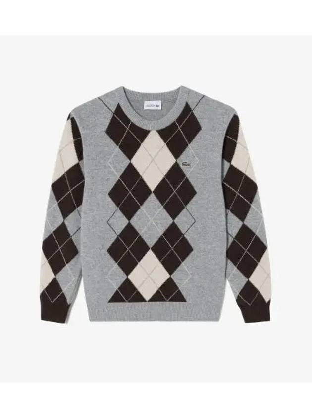 Men's Argyle Pullover Grey - LACOSTE - BALAAN 2