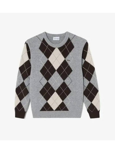 Men s Argyle Pullover Gray - LACOSTE - BALAAN 1