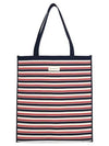 Jacquard Stripe Flat Tote Bag Navy - MARNI - BALAAN 2