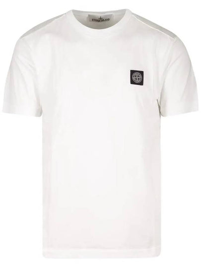 Logo Patch Short Sleeve T-Shirt White - STONE ISLAND - BALAAN 2