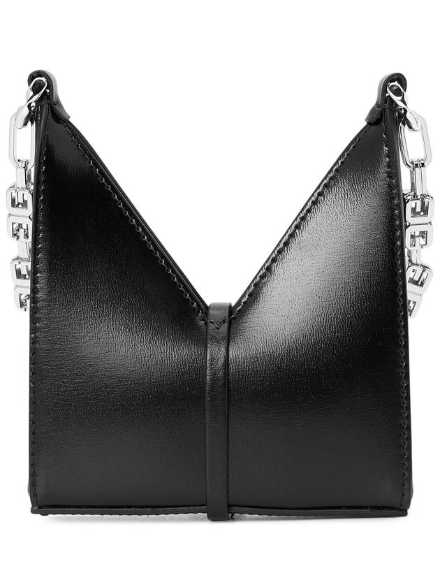 Box Micro Cut-out Chain Leather Shoulder Bag Black - GIVENCHY - BALAAN 5