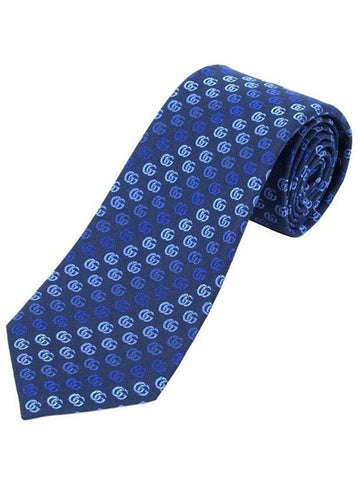 GG Logo Pattern Tie Blue - GUCCI - BALAAN 1