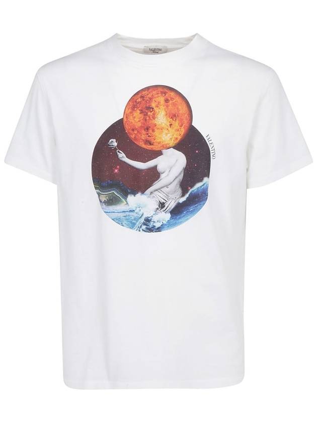 Venus Print Short Sleeve T-Shirt White - VALENTINO - BALAAN 1