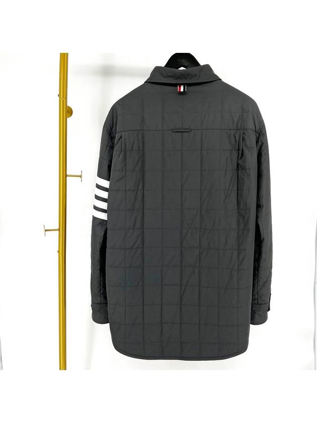 Diagonal padded shirt jacket gray size 3 - THOM BROWNE - BALAAN 4