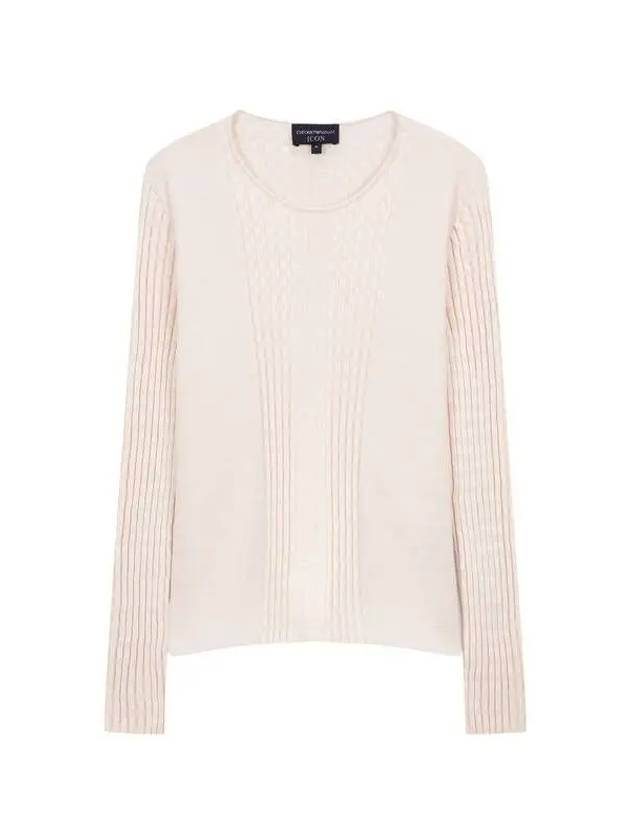 Women s ribbed tissue point knit light beige 271522 - EMPORIO ARMANI - BALAAN 1