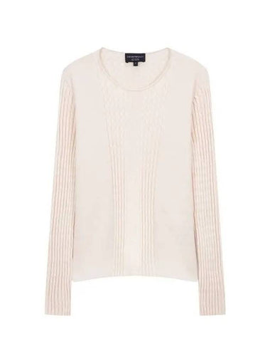 Women s ribbed tissue point knit light beige 271522 - EMPORIO ARMANI - BALAAN 1