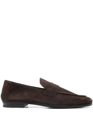 Suede Penny Loafer Brown - TOM FORD - BALAAN 1