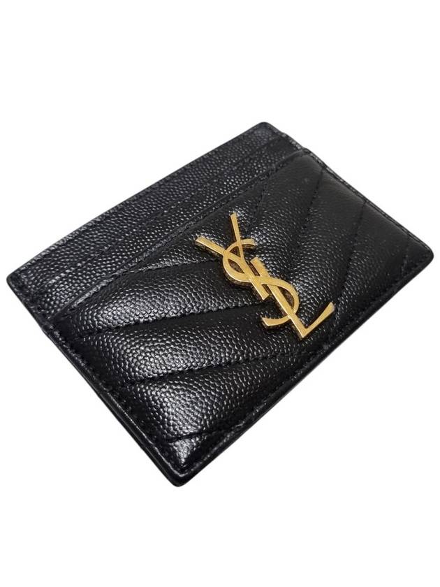 423291 Matelasse gold logo monogram card wallet - SAINT LAURENT - BALAAN 3