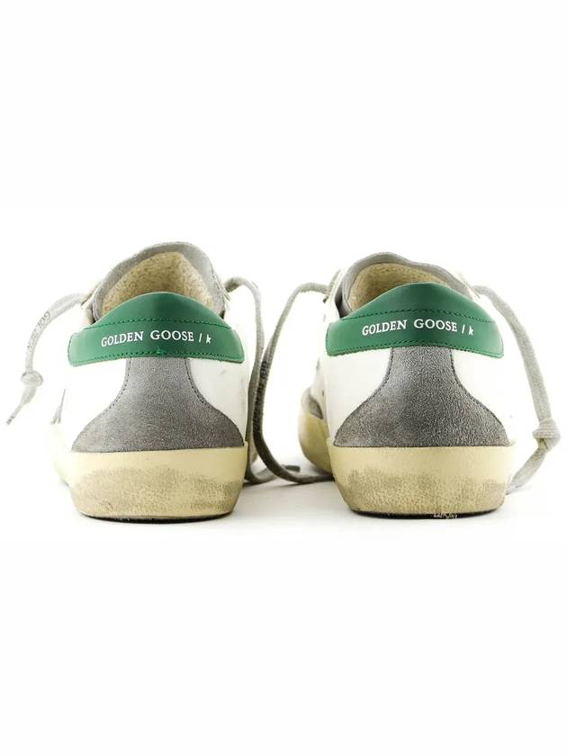 Superstar Green Heel Tab Leather Sneakers White - GOLDEN GOOSE - BALAAN 6