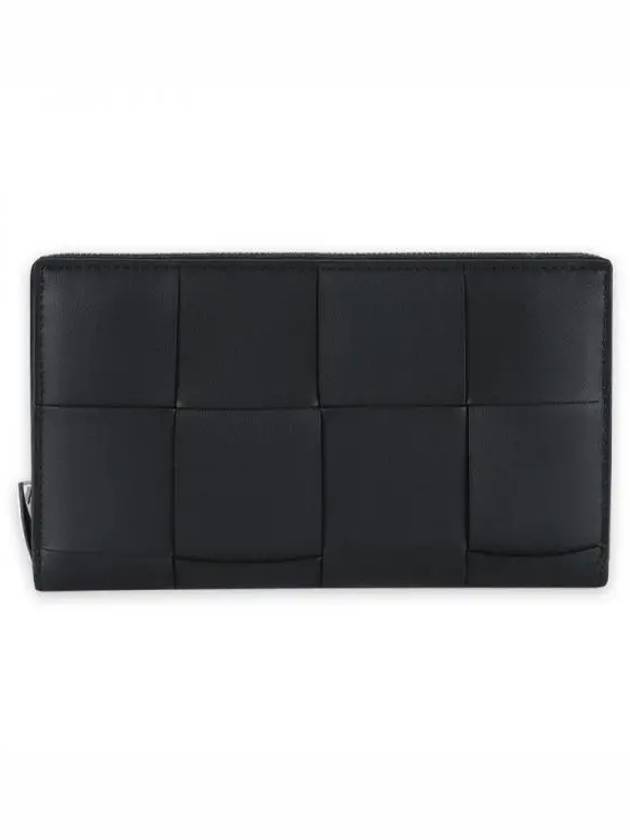 Cassette Zipper Long Wallet Black - BOTTEGA VENETA - BALAAN 2