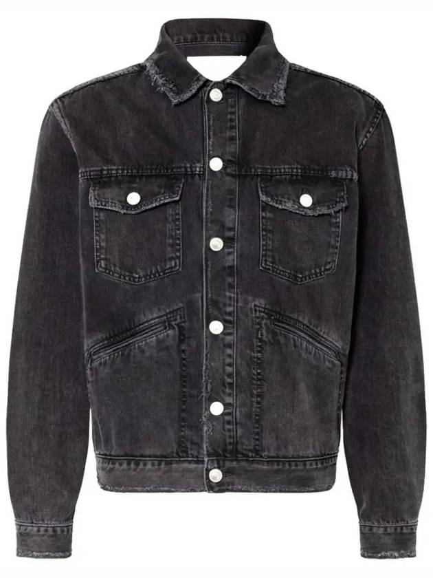 Jango Embroidered Logo Denim Jacket Black - ISABEL MARANT - BALAAN 3