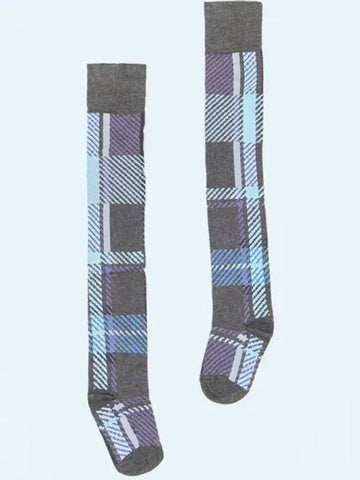 Orb Logo Multi Tartan Knee High Socks Blue 81040009 K004Q P410 - VIVIENNE WESTWOOD - BALAAN 1