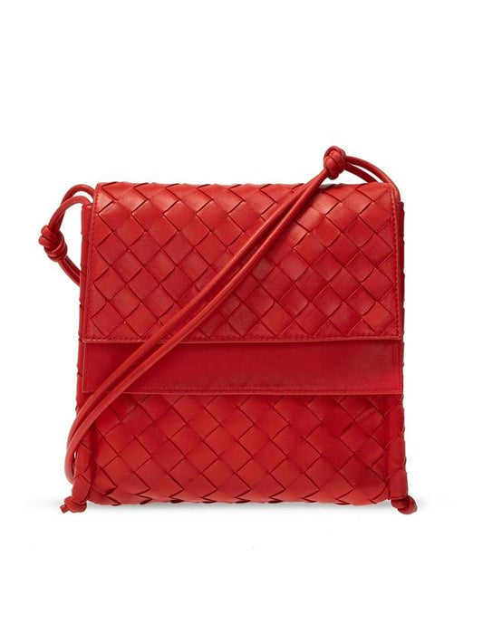 Small Fold Shoulder Bag Red - BOTTEGA VENETA - BALAAN.