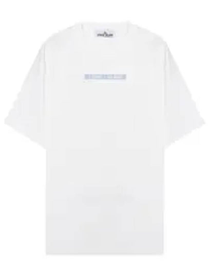 Men's Micrographic Print Short Sleeve T-Shirt White - STONE ISLAND - BALAAN 2