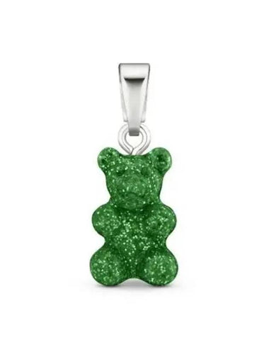 NOSTALGIA BEAR GREEN HAZE CLASSIC CONNECTOR SILVER WOMEN S CHARM - CRYSTAL HAZE - BALAAN 1