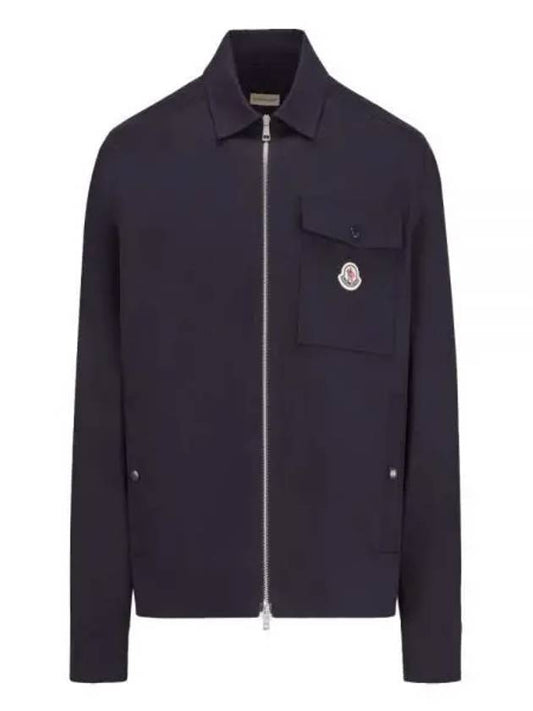 2F00002 57448 781 Gabardine zip up shirt - MONCLER - BALAAN 1