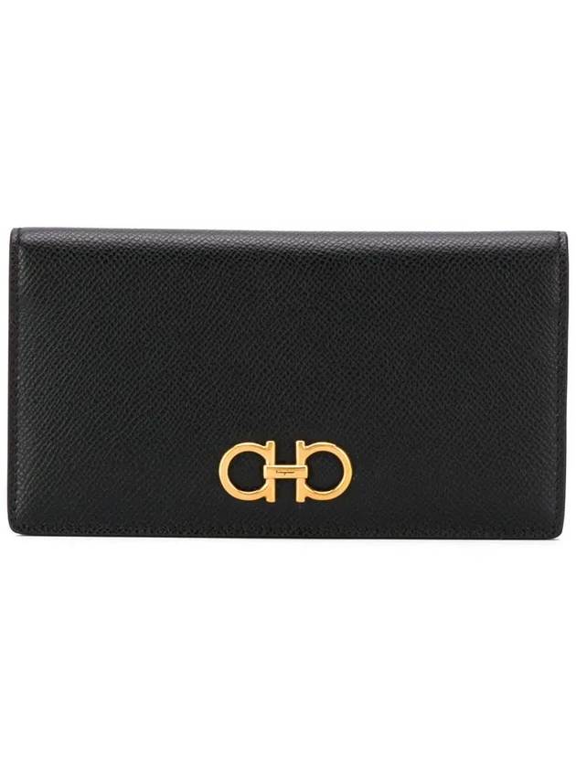 Gancini Continental Long Wallet Black - SALVATORE FERRAGAMO - BALAAN 2