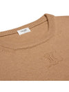 Triomphe Jacquard Crew Neck Heritage Cashmere Knit Top Camel - CELINE - BALAAN 3