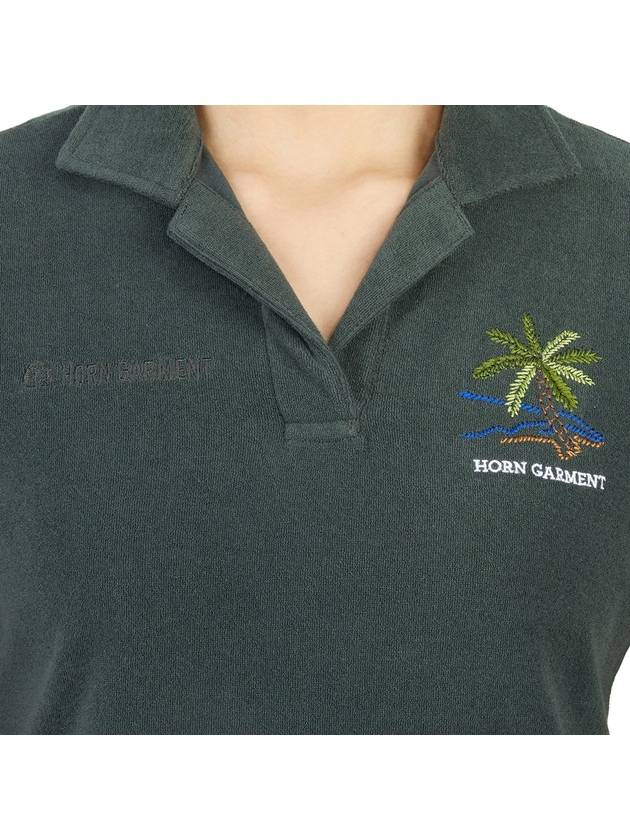 Women's Golf Montrose Short Sleeve PK Shirt Charcoal - HORN GARMENT - BALAAN 9