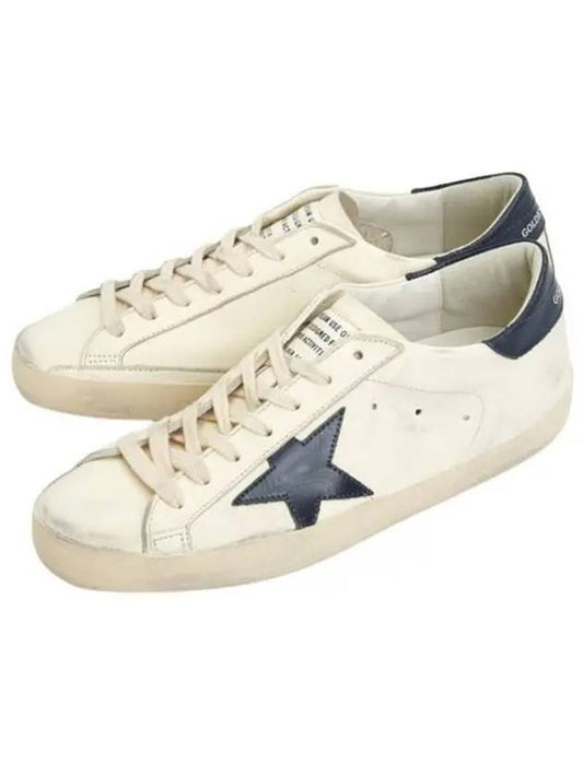 Superstar Beige Night Blue Heel Tab Sneakers - GOLDEN GOOSE - BALAAN 2