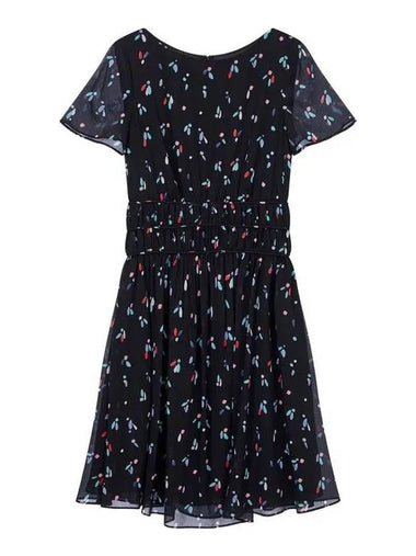 Women s Shirring Point Chiffon Dress Black - EMPORIO ARMANI - BALAAN 1