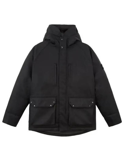 44736 Diagonal Wind Resistant Nylon Down Parka Black - STONE ISLAND - BALAAN 2