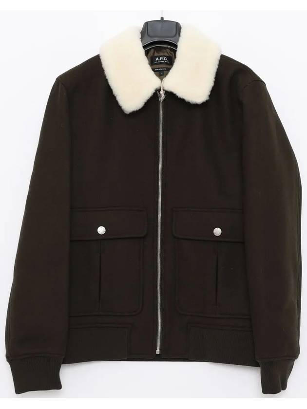 Men's Ben Faux Fur Collar Jacket Green - A.P.C. - BALAAN 4