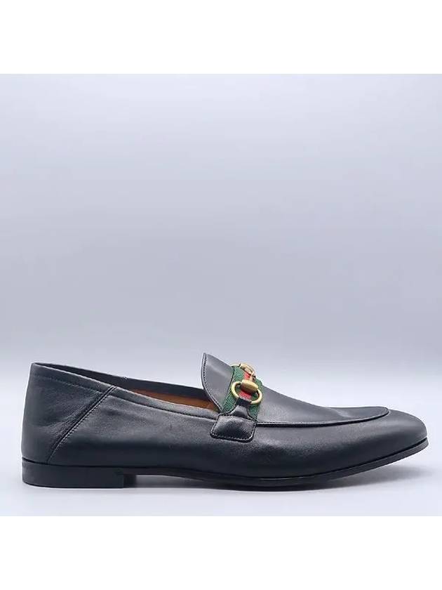 581513 Black Leather Web Horsebit Men s Shoes Size 10 - GUCCI - BALAAN 4