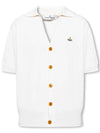 Polo Cashmere Short Sleeve Cardigan White - VIVIENNE WESTWOOD - BALAAN 2