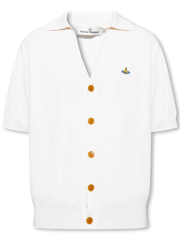 Polo Cashmere Short Sleeve Cardigan White - VIVIENNE WESTWOOD - BALAAN 2