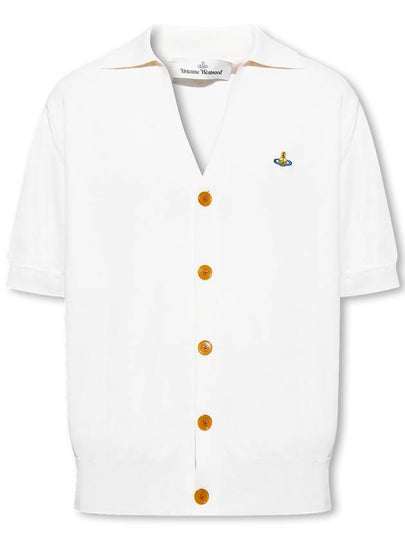 Polo Cashmere Short Sleeve Cardigan White - VIVIENNE WESTWOOD - BALAAN 2