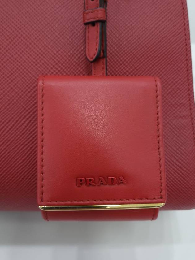 Monochrome Saffiano Tote Shoulder Bag Red 1BA156 - PRADA - BALAAN 5