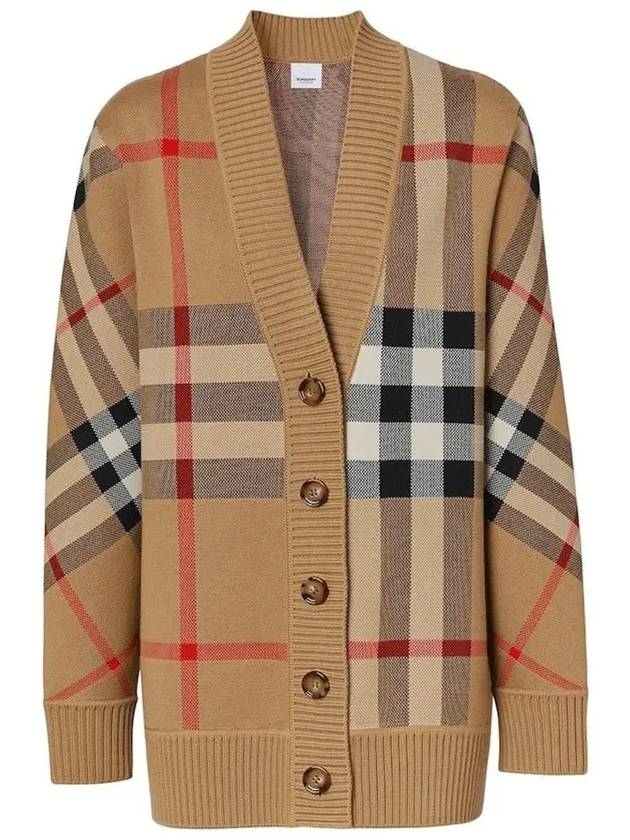 Check Technical Wool Jacquard Cardigan Archive Beige - BURBERRY - BALAAN 5