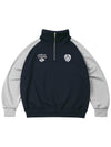 Half zip-up raglan embroidery sweatshirtnavy - MOO - BALAAN 2