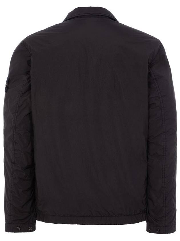 Men's Garment Dyed Crinkle Reps Nylon Shirt Jacket Black - STONE ISLAND - BALAAN 3