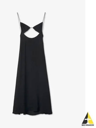 Crepe Viscose Backless Long Dress Black - SAINT LAURENT - BALAAN 2