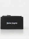 Logo Applique Leather Card Wallet Black - PALM ANGELS - BALAAN 2