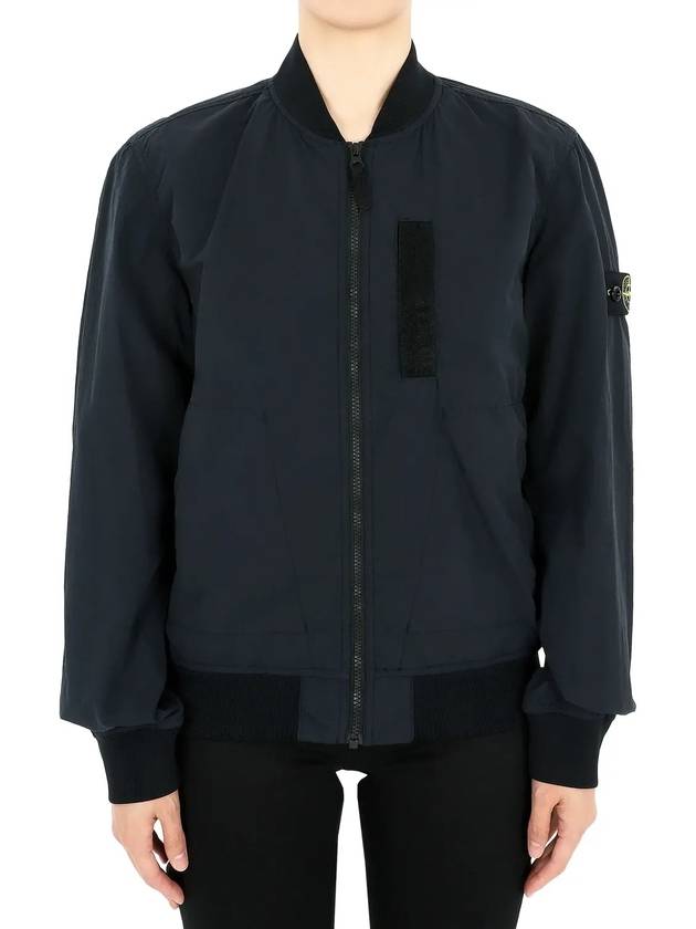 Kids Garment Dyed Cotton Nylon Bomber Jacket Navy - STONE ISLAND - BALAAN 4