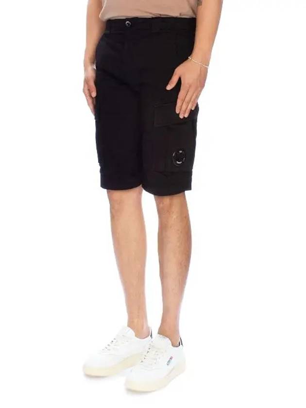 Men's Stretch Satin Lens Cargo Shorts Black - CP COMPANY - BALAAN 5