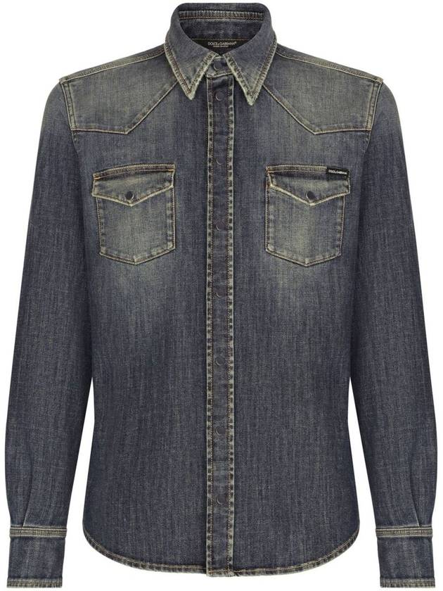 Long Sleeve Shirt G5JC8DG8GW9 S9001 Denim - DOLCE&GABBANA - BALAAN 2