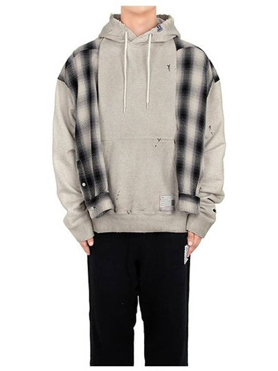 Destroyed Check Hoodie Grey - MAISON MIHARA YASUHIRO - BALAAN 2