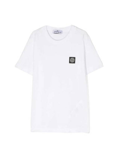 Kids 30/1 Cotton Jersey Short Sleeve T-Shirt White - STONE ISLAND - BALAAN 1