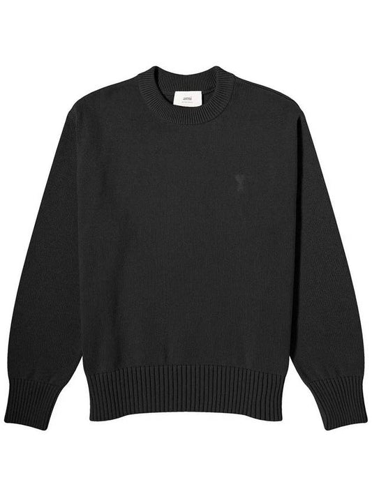 De Coeur Crewneck Knit Top Black - AMI - BALAAN 2