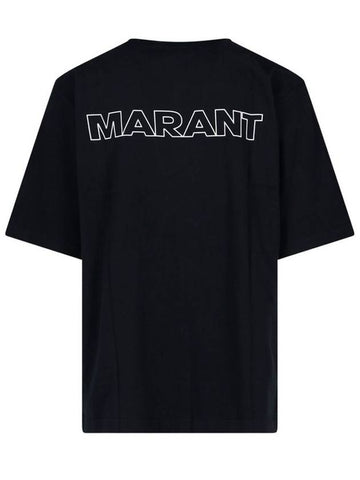 Guizy Back Logo Cotton Short Sleeve T-Shirt Black - ISABEL MARANT - BALAAN 1