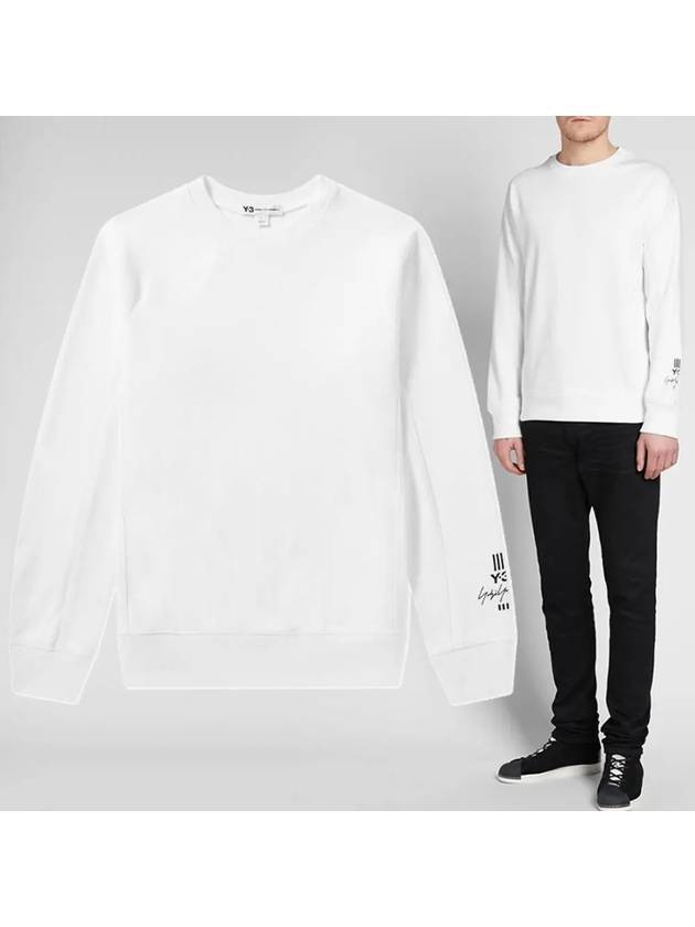 Logo Print Cotton Sweatshirt White - Y-3 - BALAAN 2