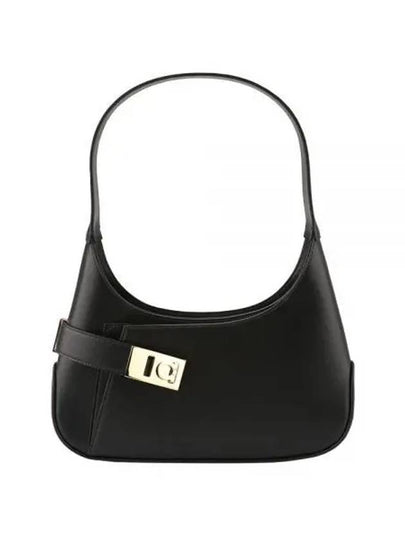 Smooth Caprether Medium Shoulder Bag Black - SALVATORE FERRAGAMO - BALAAN 2