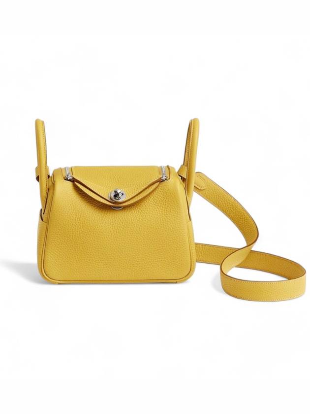 Mini Lindy Bag Yellow Clemence Silver Medal - HERMES - BALAAN 2