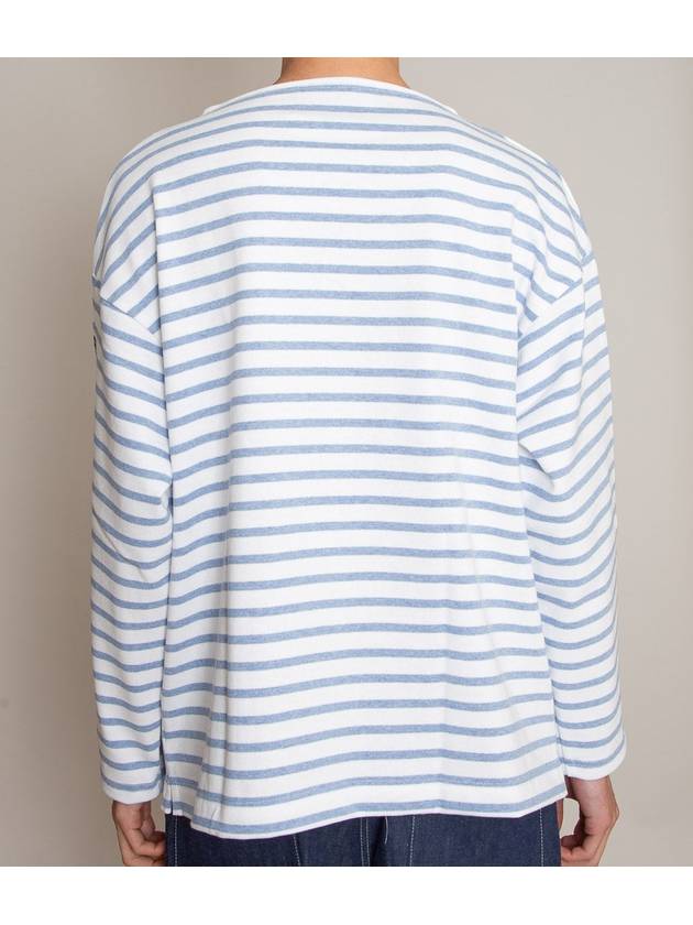 Women's Meridame II Striped Long Sleeve T-Shirt Neige Denim - SAINT JAMES - BALAAN 11