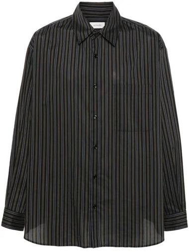 Striped Long Sleeve Shirt Black - LEMAIRE - BALAAN 1